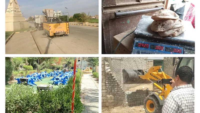 بنى سويف: تحرير مخالفات متنوعة لمخابز ومتابعة الحدائق والمتنزهات والمعديات