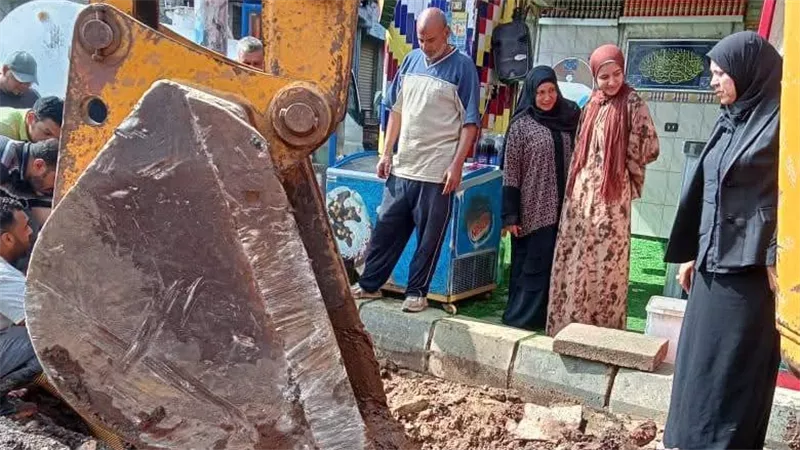 كسر مفاجئ بخط مياه الشرب برس الليان بالمنوفية وتدخل عاجل من رئيس المدينة
