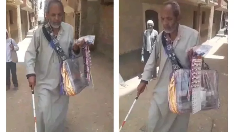 عم حسين بائع بنى سويف كفيف البصر واسع البصيرة أحلامه بسيطة تنتظر الاستجابة 