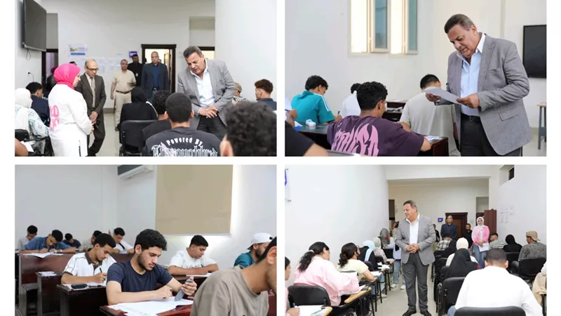 هنرى حنا يتفقد سير امتحانات الفصل الدراسي الثاني ببنى سويف التكنولوجية 