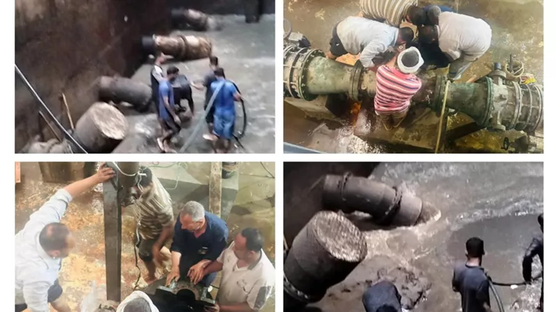 مياه بنى سويف تكشف موقف الأعمال بمحطة أشمنت بمركز ناصر 