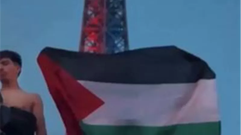 علم فلسطين يزين برج إيفل في احتفالات جماهير باريس بدوري الأبطال