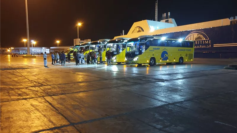 ميناء نويبع يستقبل أول أفواج حجاج البر العائدين من الأراضي المقدسة