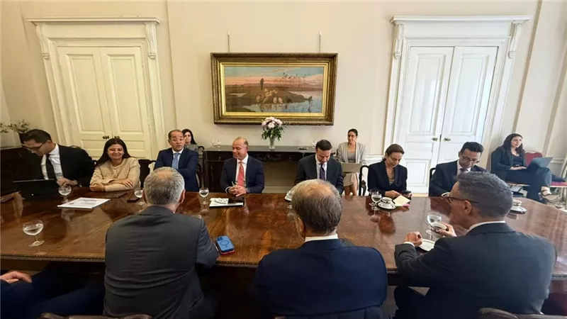 وزير المالية.. فى لقائه مع الرئيس التنفيذي لبنك «HSBC» بلندن