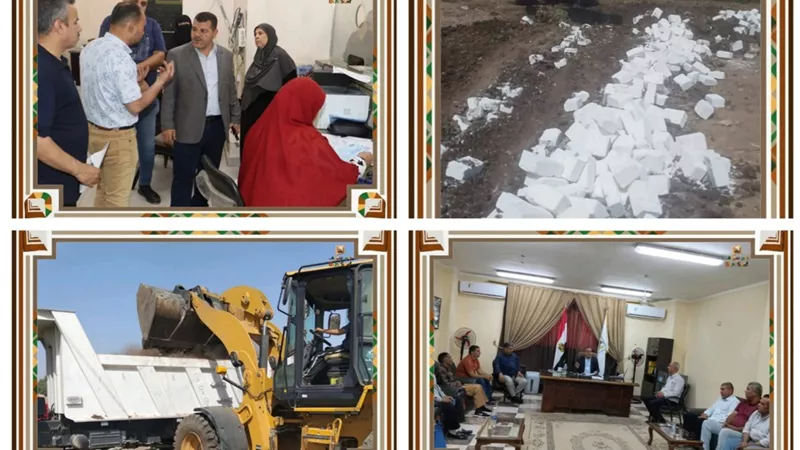 بنى سويف: إزالة تعديات وإيقاف حالات بناء والتحفظ على خلاطة صب