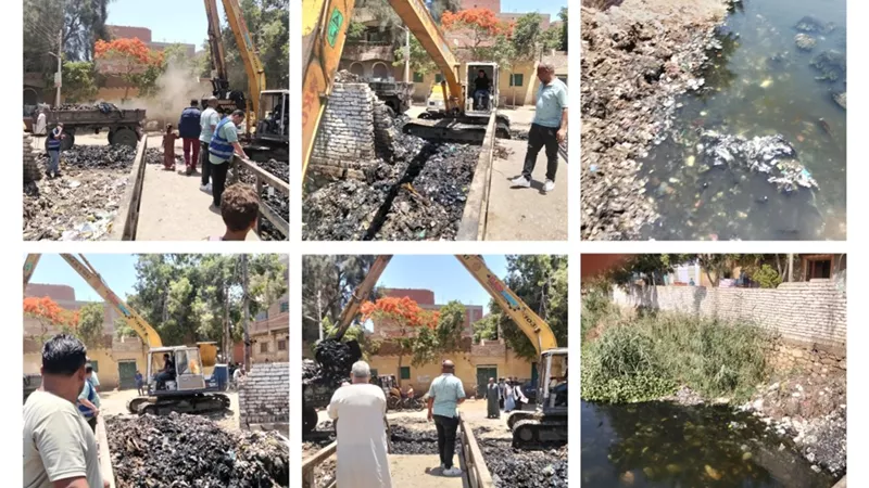 بعد نشر «نيوز رووم».. رفع مئات الأطنان من مخلفات الترع والمصارف بني سويف