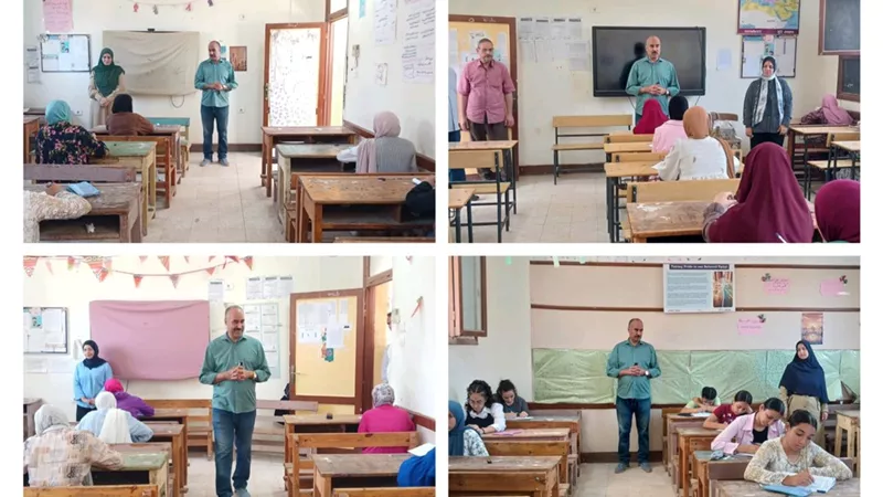 الفولى يتابع أداء طلاب الإعدادية لامتحان اللغة الأجنبية بلجان ناصر ببنى سويف 