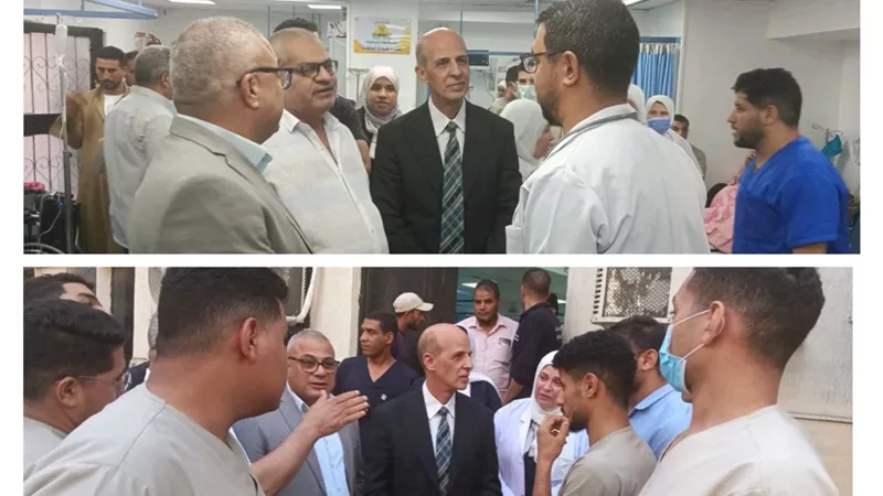 جولة مفاجئة لرئيس جامعة بني سويف لقسم طوارئ الأطفال بالمستشفى الجامعي