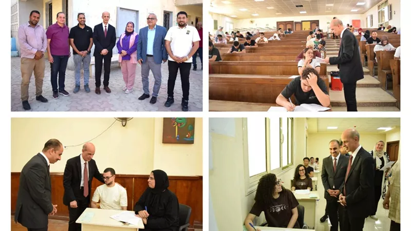 بمجمع التعليم الصناعى..جولة لرئيس جامعة بني سويف لمتابعة أجواء الامتحانات|صور