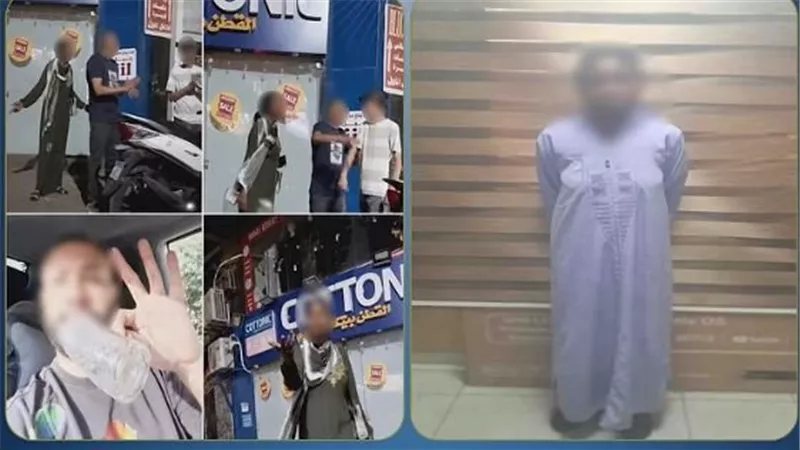 ضبط سيدة أجنبية تعدت على شخص وألقت زجاجة على سيارته في الوراق