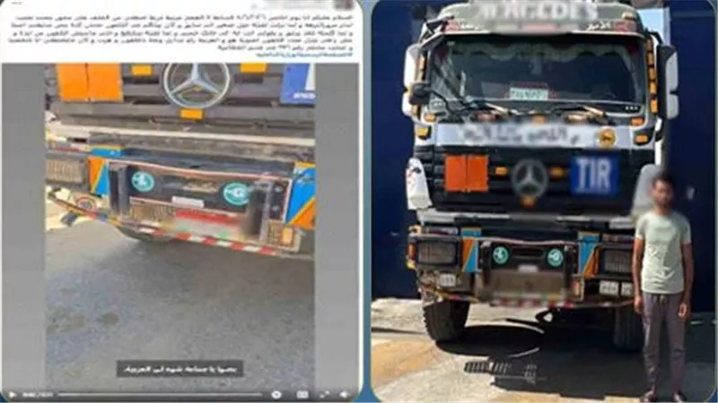 «اصطدم وهرب في الظلام».. كاميرات المراقبة تسقط سائق نقل ثقيل تسبب في حادث بالقطامية