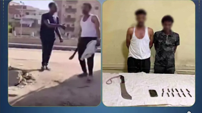 ضبط عاطلين بأسوان بعد التلويح بسلاح أبيض وتعاطي مخدرات أمام ورشة بكوم أمبو