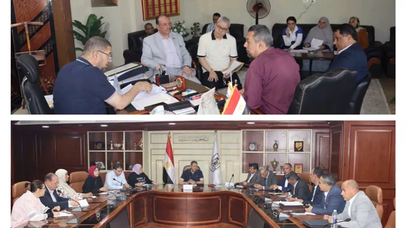 سكرتير عام بنى سويف يبحث ملفات التصالح ومستحقات الصرف المغطى