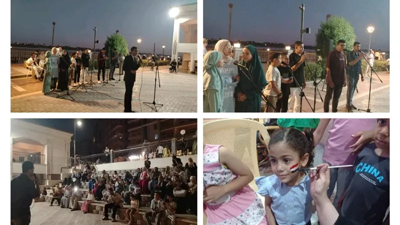 فرقة للإنشاد الدينى تلهب حماس أهالى بنى سويف ضمن شارع الفن| صور