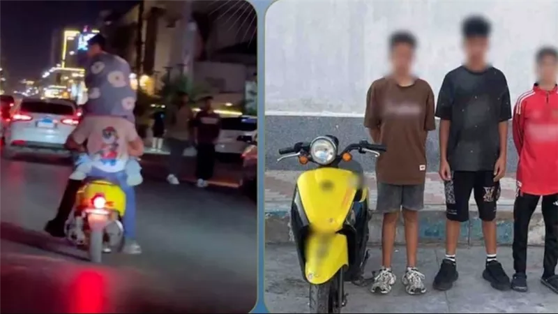 ضبط 3 طلاب ببورسعيد لقيامهم باستعراض خطير بدراجة نارية بدون لوحات