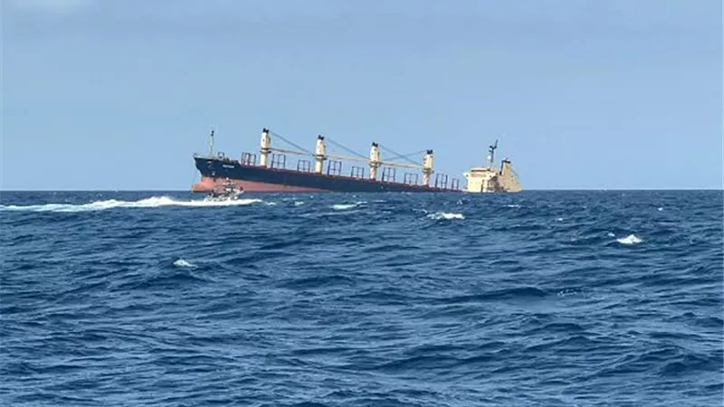 النقل اليمنية: ميليشيا الحوثي استهدفت بزورق مفخخ سفينة هندية في البحر الأحمر