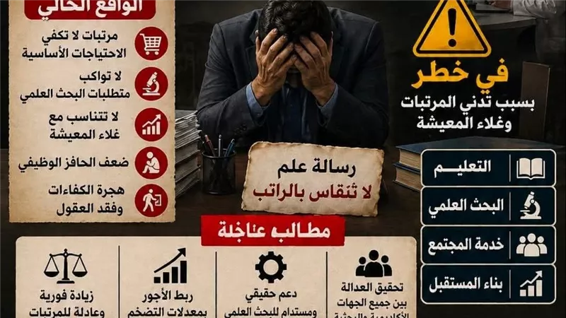 اعضاء هيئة التدريس يستغيثوا بشأن تدني الرواتب.. تعرف على التفاصيل 