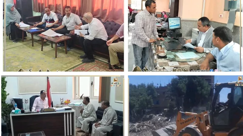 إزالة حالات تعد بمراكز بنى سويف ورفع اشغالات بسمسطا