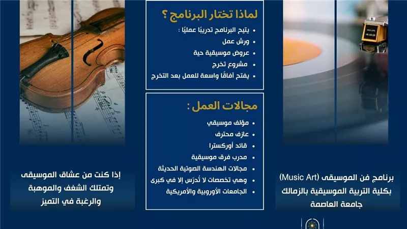 تنسيق لجامعات2026: برنامج فن الموسيقى (Music Art) كلية التربية