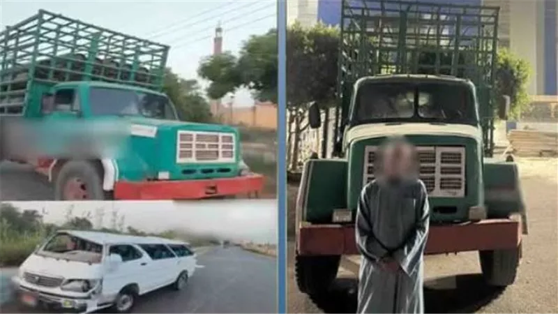 القبض على سائق سيارة نقل 