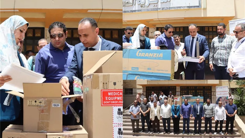 نائب محافظ بنى سويف يشهد تسليم دفعة أجهزة ومعدات طبية لتعزيز الخدمة فى 3 وحدات