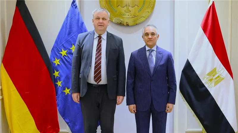 وزير العدل يستقبل سفير جمهورية ألمانيا الاتحادية بالقاهرة لبحث أطر التعاون القضائي المستقبلي
