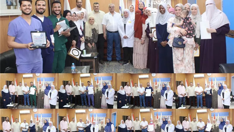 تكريم طاقم تمريض وحدة الغسيل الكلوي ببنى سويف الجامعى تقديرا لجهودهم المخلصة 