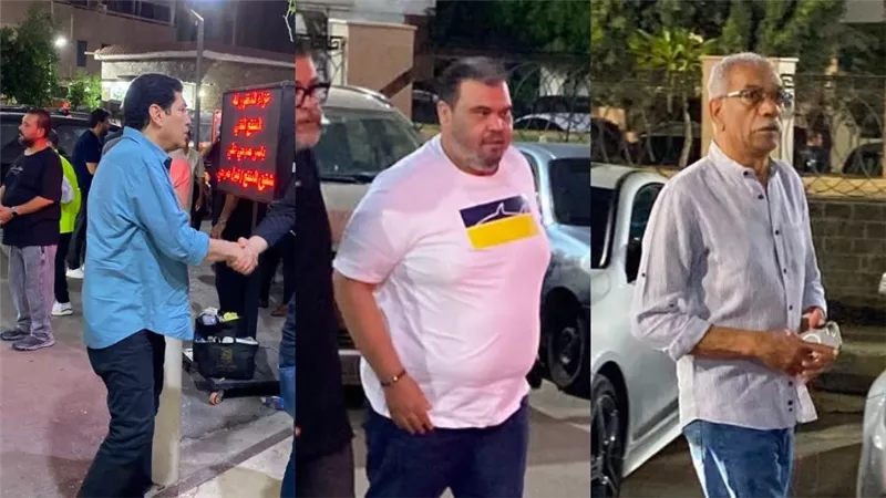 نجوم الفن يقدمون واجب عزاء المنتج الفني ياسر صبحي |صور