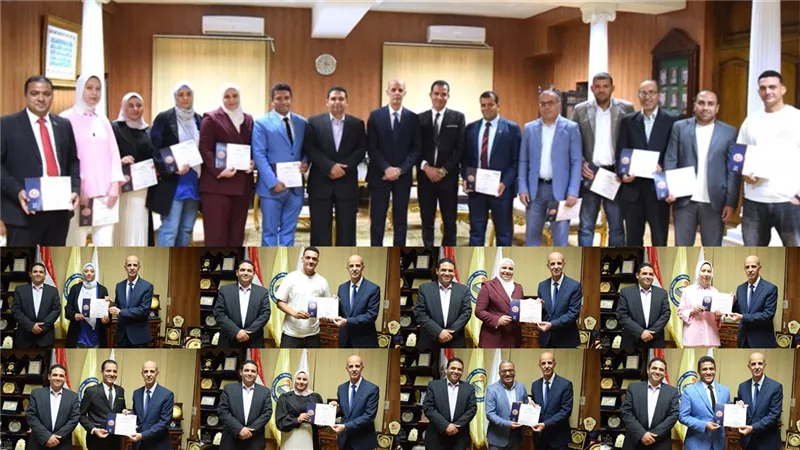 تسليم شهادات إتمام دورة إعداد المدربين المعتمدين tot لـ19 بجامعة بنى سويف|صور