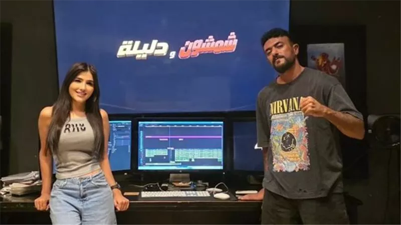 من غرفة المونتاج.. أحمد العوضي ومي عمر يستعدوا لطرح فيلم شمشون ودليلة