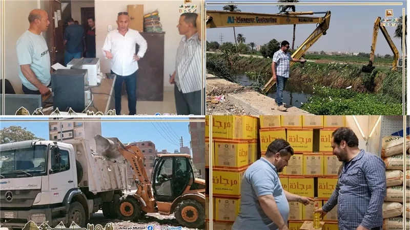 ضبط 2700 عبوة مجهولة المصدر بالفشن وإزالة اشغالات باهناسيا وسمسطا