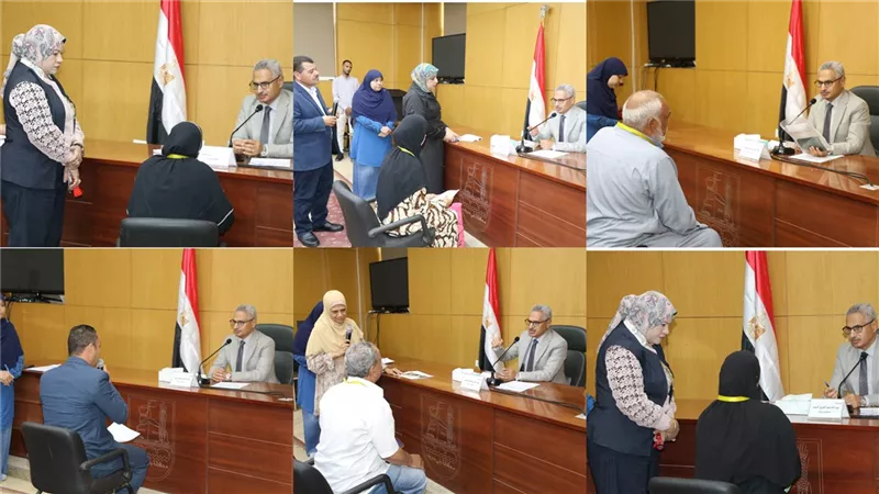 باللقاء المفتوح.. محافظ بني سويف يبحث مطالب المواطنين ويوجه بدعم مادى لحالات
