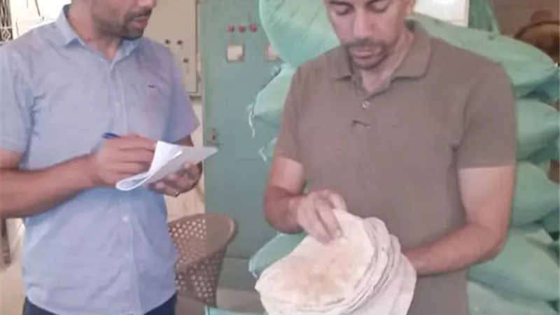  حملات  مكثفة ضبط 12 مخبزًا  لإنتاج خبز ناقص الوزن بالبحيرة