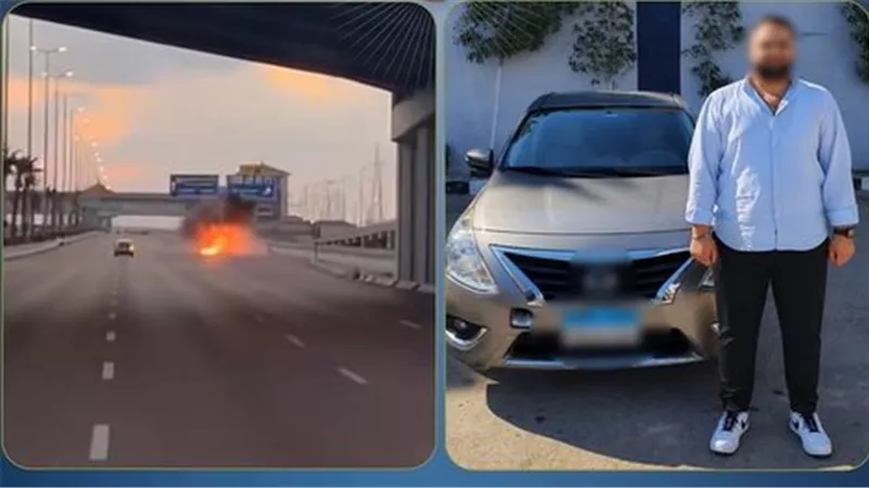 سيارة ملاكي تتسبب في مصرع قائدي دراجتين واشتعال النيران بهما بالإسكندرية