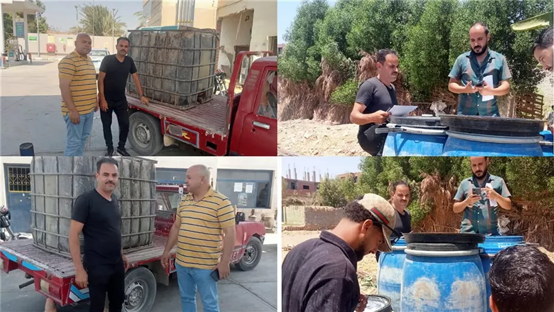 ضبط 2600 لتر البان غير صالحة للاستخدام الادمى بسمسطا بنى سويف|صور