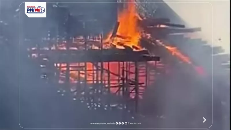بسبب ارتفاع درجات الحرارة اشتعال النيران في كوبري البصرة تحت غرب الإسكندرية