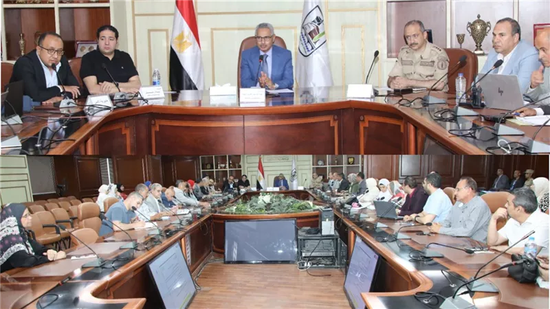 محافظ بنى سويف يبحث معدلات الانجاز ونسب التنفيذ بمشروعات حياة كريمة ببا وناصر