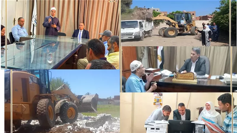 رفع المخلفات وإزالة تعديات وحملات مكثفة بالمدن والقرىببني سويف