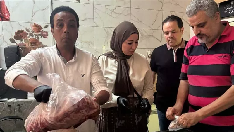 ضبط 170 كيلو لحوم فاسدة و20 كيلو مذبوحة خارج السلخانة في حملة بالمنصورة