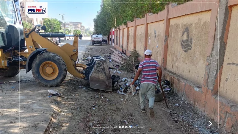 حملات مكثفة للنظافة لتحسين المظهر الحضاري بمراكز سنورس وإطسا ويوسف الصديق