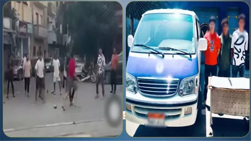شاهد| خلاف بسبب اصطدام سيارة يتحول لمشاجرة بالأسلحة البيضاء في بني سويف