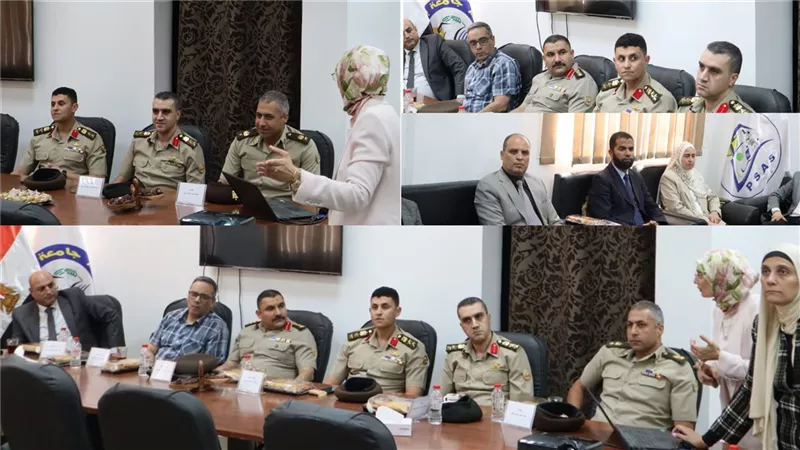تفاصيل زيارة وفد الفنية العسكرية وإدارة الحرب الكيميائية لجامعة بنى سويف |صور