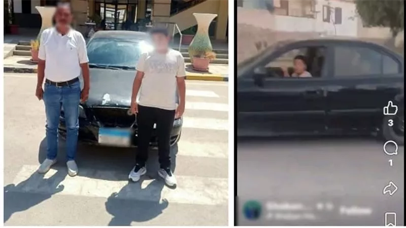 ضبط طفل يقود سيارة منتهية التراخيص باحد طرق الشرقية 