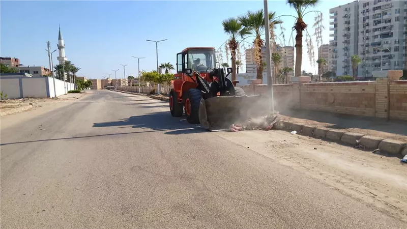 حي السويس يواصل حملات النظافة بشارع الجيش وممشى النخيل ومساكن الغريب
