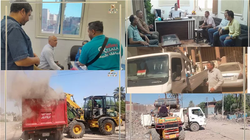 بنى سويف: استمرار حملات النظافة وإزالة مخالفات البناء ورفع كفاءة الخدمات