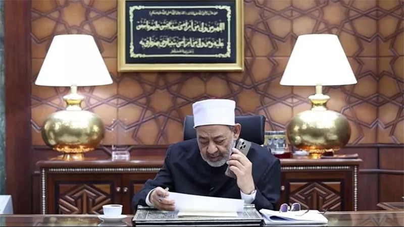 بعد مواقفة الإنسانية وتواضعه ... لوحة فوق رأس شيخ الأزهر تثير تفاعلا كبيرا 