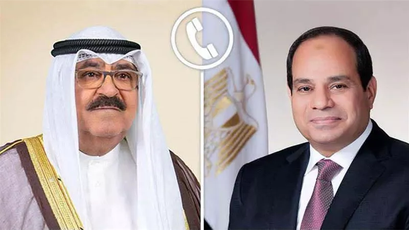 الرئيس السيسي يؤكد لأمير الكويت رفض مصر المساس بسيادة الكويت وأمنها