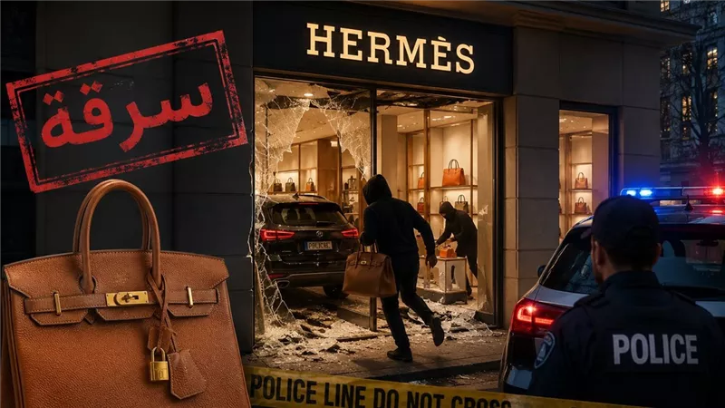 اقتحام لصوص متجر Hermès بسيارة في سويسرا.. وسرقة خاطفة