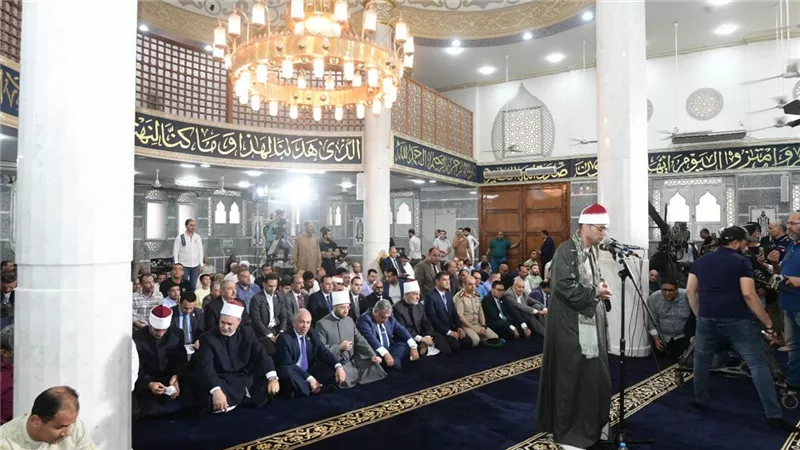 محافظ الدقهلية ووزير الأوقاف ومفتي الجمهوريه يفتتحون مسجد الأقصى بالسنبلاوين