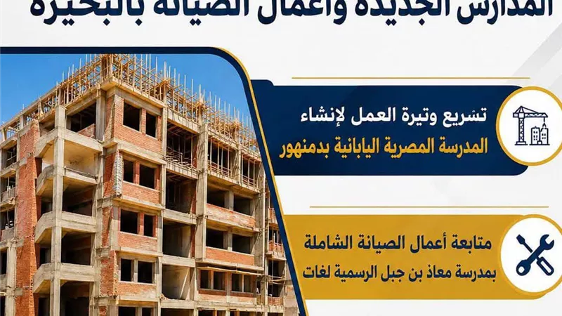 إستعداداً للعام الدراسي الجديد .. متابعة ميدانية لمعدلات تنفيذ المدارس الجديدة